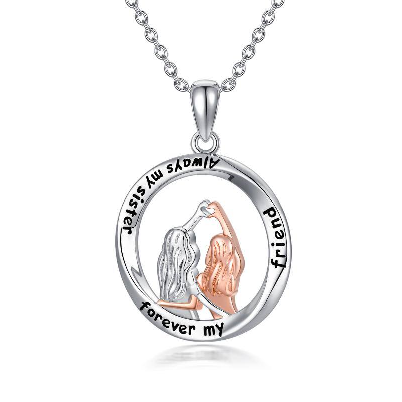 Sister Necklace S925 Sterling Silver with "Always My Sister Forever My Friend" Pendant