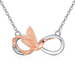 Hummingbird Necklace S925 Sterling Silver with Infinity Hummingbird Pendant
