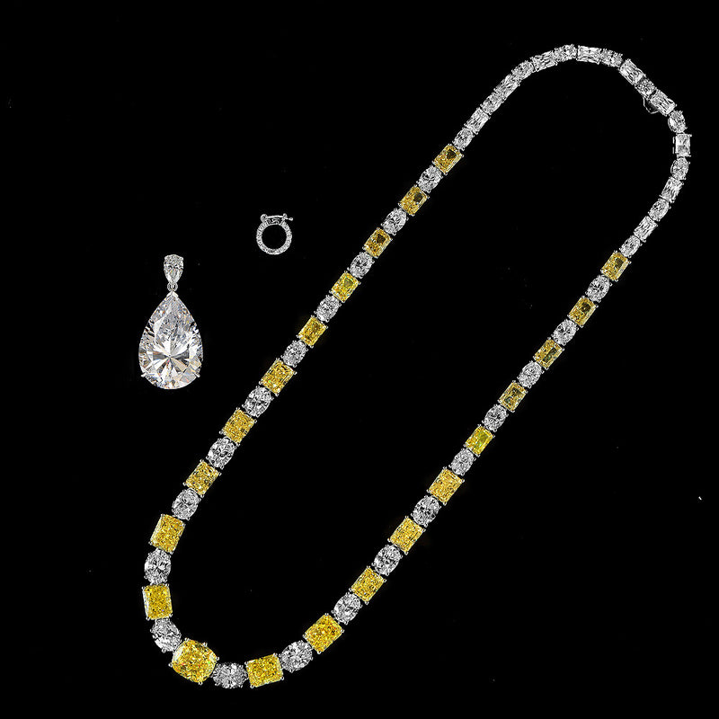 S925 Silver 42 Carat Goose Yellow Pendant Necklace