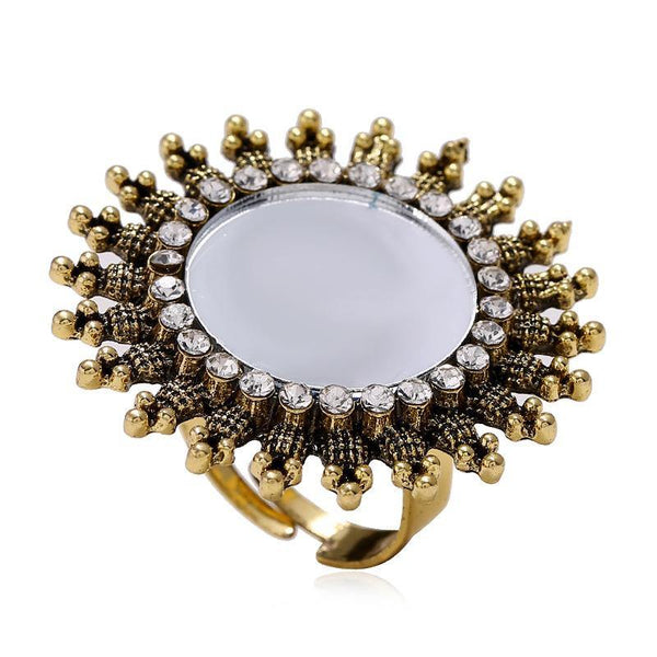 Exquisite Vintage Gold Big Adjustable Sunflower ring - Virtue