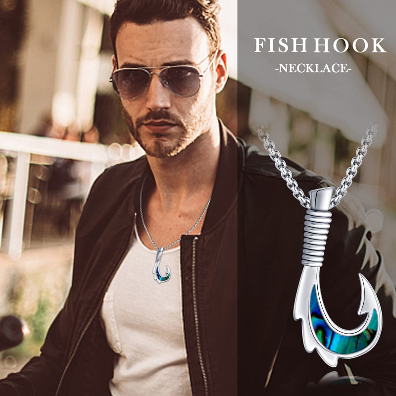 Fish Hook Necklace S925 Sterling Silver