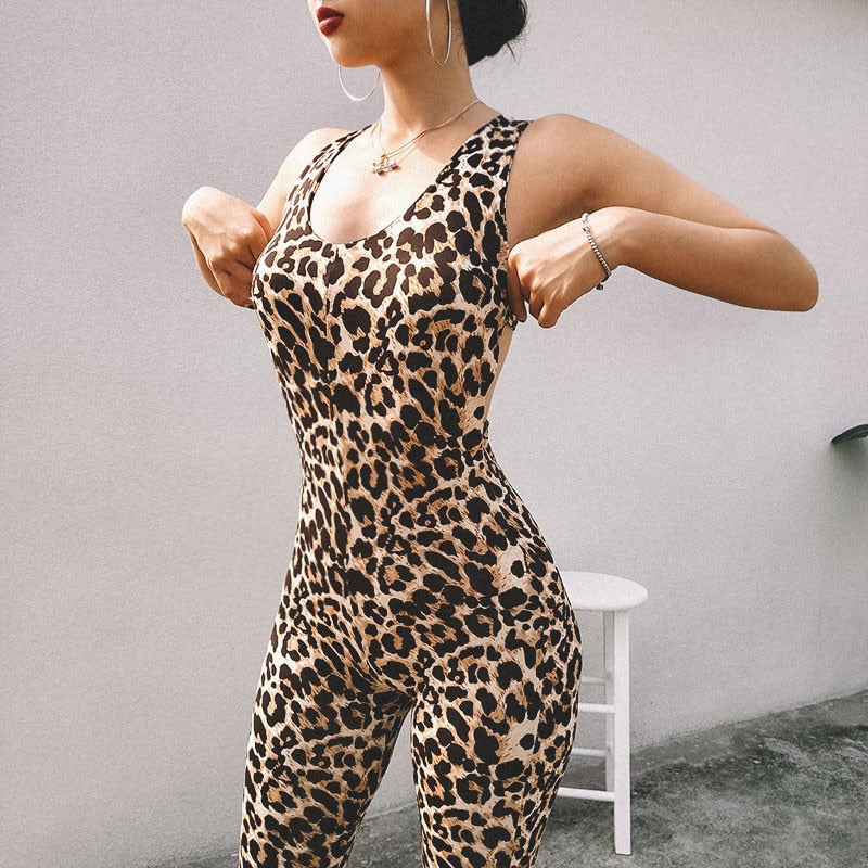 Leopard Women Sexy Sportswear Jumpsuits - Virtue
