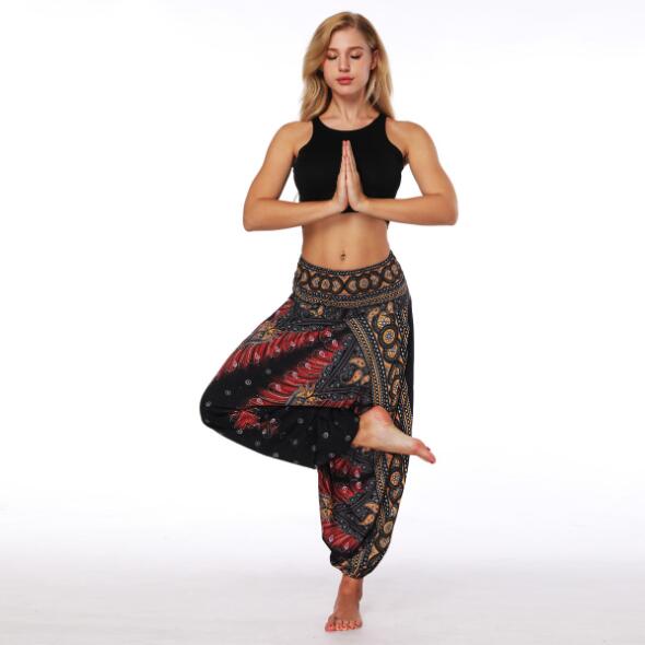 Red galaxy floral Yoga Pants - Virtue