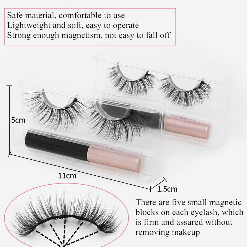 3D Mink Magnetic Waterproof Eyelashes with Magnetic Eyeliner - Virtue