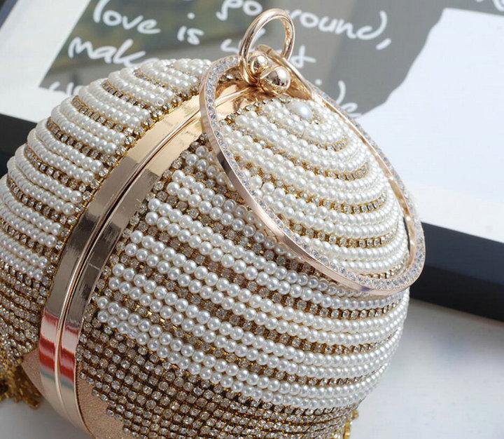 Diamond Tassel Pearl Beaded Luxury Clutch Bags - Virtue