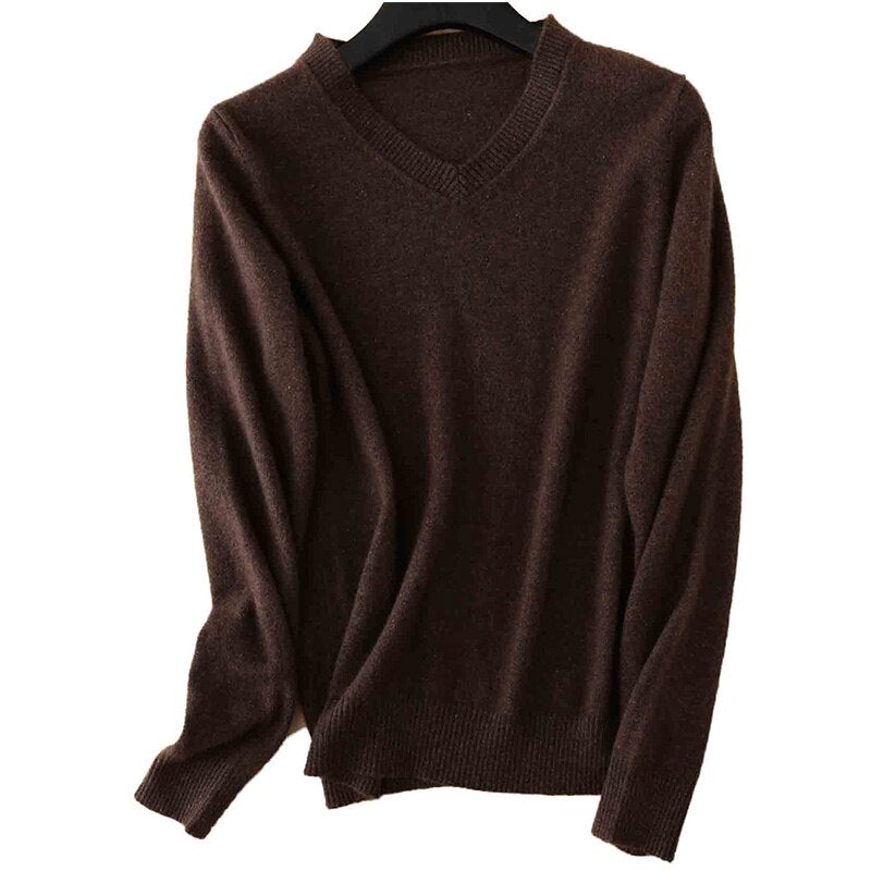 Pure Merino Wool V-Neck Sweater - Virtue