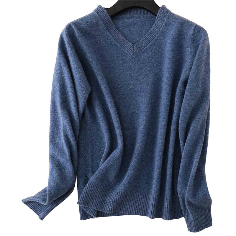 Pure Merino Wool V-Neck Sweater - Virtue
