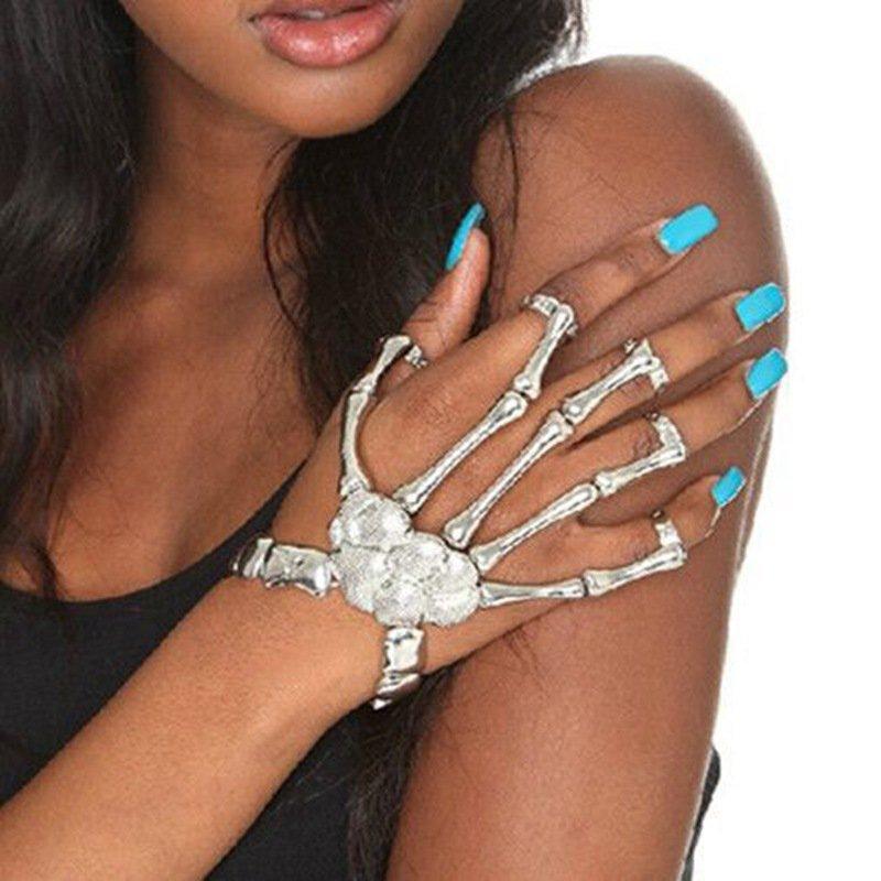 Gothic Skeleton Bone Hand Finger Bracelet - Virtue