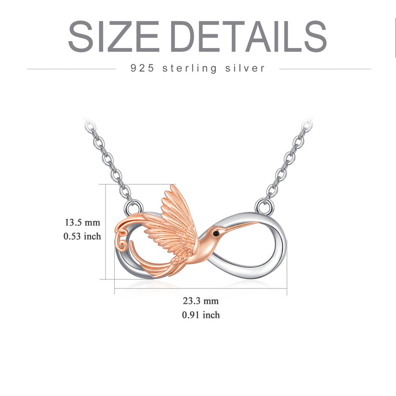 Hummingbird Necklace S925 Sterling Silver with Infinity Hummingbird Pendant