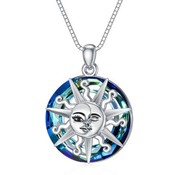 Sun and Moon Crystal Necklace S925 Sterling Silver