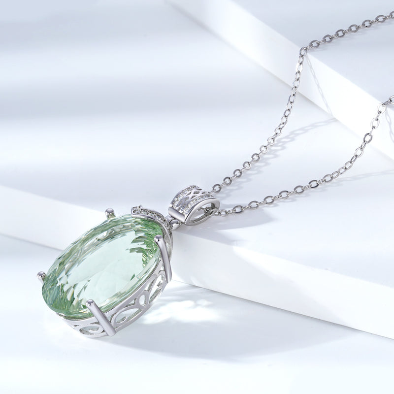 Fashionable, Light And Luxurious Natural Gem Necklace Pendant, Advanced S925 Sterling Silver