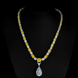 S925 Silver 42 Carat Goose Yellow Pendant Necklace